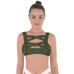 Army Green Color Batik Bandaged Up Bikini Top by SpinnyChairDesigns