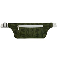 Army Green Color Batik Active Waist Bag by SpinnyChairDesigns