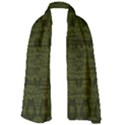 Army Green Color Batik Long Sheer Chiffon Scarf  View1