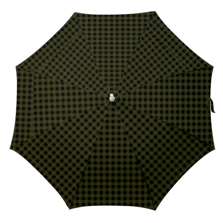 Army Green Black Buffalo Plaid Straight Umbrellas