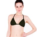 Army Green Black Buffalo Plaid Bikini Top View1