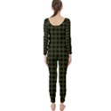 Army Green Black Buffalo Plaid Long Sleeve Catsuit View2