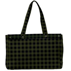 Army Green Black Buffalo Plaid Canvas Work Bag by SpinnyChairDesigns