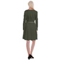 Army Green Black Buffalo Plaid Long Sleeve Velvet Front Wrap Dress View2