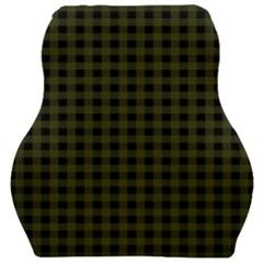 Army Green Black Buffalo Plaid Car Seat Velour Cushion  by SpinnyChairDesigns