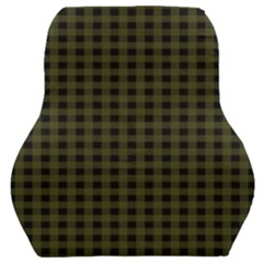 Army Green Black Buffalo Plaid Car Seat Back Cushion  by SpinnyChairDesigns