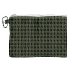 Army Green Black Buffalo Plaid Canvas Cosmetic Bag (xl) by SpinnyChairDesigns