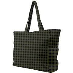 Army Green Black Buffalo Plaid Simple Shoulder Bag by SpinnyChairDesigns