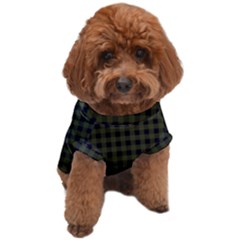 Army Green Black Buffalo Plaid Dog T-shirt by SpinnyChairDesigns