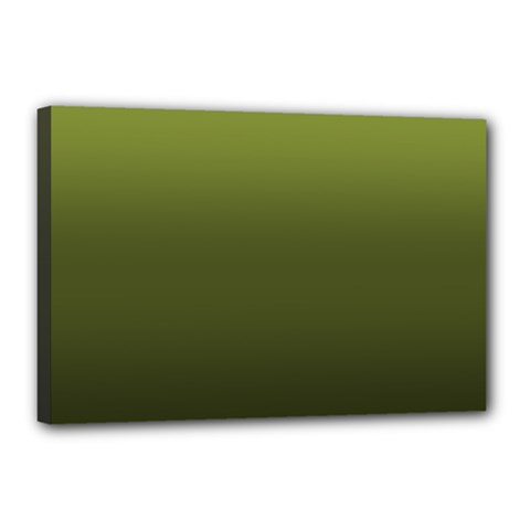 Army Green Gradient Color Canvas 18  X 12  (stretched) by SpinnyChairDesigns