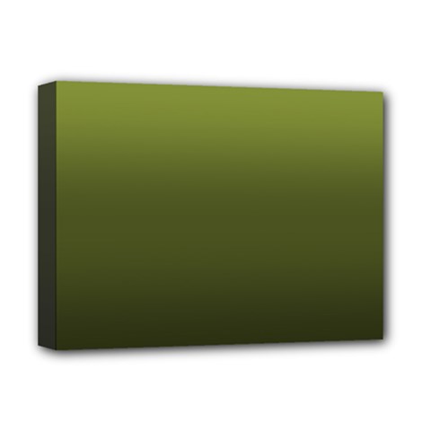 Army Green Gradient Color Deluxe Canvas 16  X 12  (stretched)  by SpinnyChairDesigns