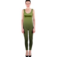 Army Green Gradient Color One Piece Catsuit by SpinnyChairDesigns