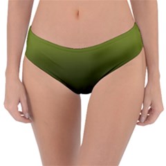 Army Green Gradient Color Reversible Classic Bikini Bottoms by SpinnyChairDesigns