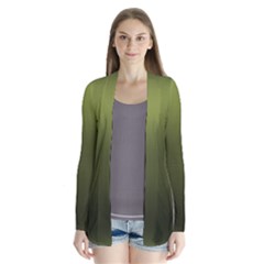 Army Green Gradient Color Drape Collar Cardigan by SpinnyChairDesigns