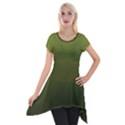 Army Green Gradient Color Short Sleeve Side Drop Tunic View1