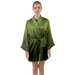 Army Green Gradient Color Long Sleeve Satin Kimono by SpinnyChairDesigns