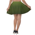 Army Green Gradient Color Velvet Skater Skirt View2