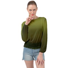 Army Green Gradient Color Banded Bottom Chiffon Top by SpinnyChairDesigns