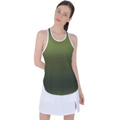 Army Green Gradient Color Racer Back Mesh Tank Top by SpinnyChairDesigns