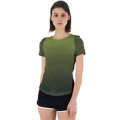 Army Green Gradient Color Back Cut Out Sport Tee