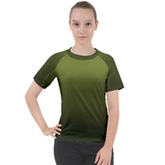 Army Green Gradient Color Women s Sport Raglan Tee