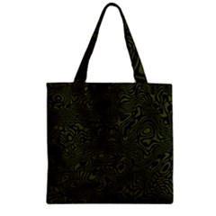 Army Green And Black Stripe Camo Zipper Grocery Tote Bag by SpinnyChairDesigns