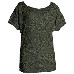 Army Green And Black Stripe Camo Women s Oversized Tee by SpinnyChairDesigns