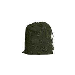 Army Green And Black Stripe Camo Drawstring Pouch (xs) by SpinnyChairDesigns