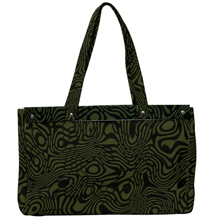 Army Green and Black Stripe Camo Canvas Work Bag