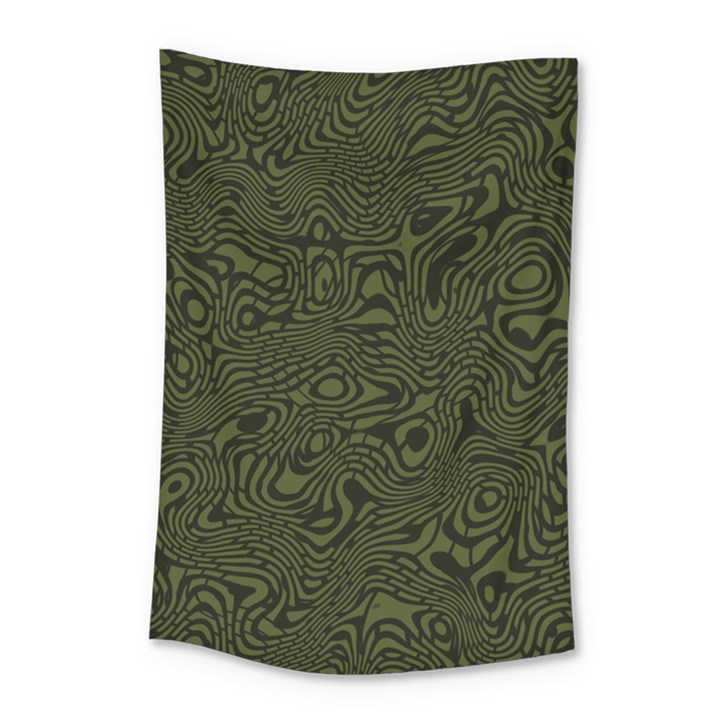 Army Green and Black Stripe Camo Small Tapestry