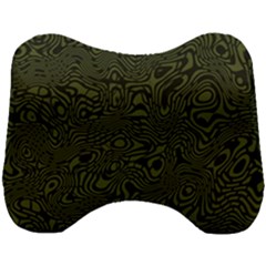 Army Green And Black Stripe Camo Head Support Cushion by SpinnyChairDesigns