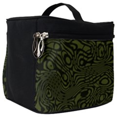 Army Green And Black Stripe Camo Make Up Travel Bag (big) by SpinnyChairDesigns