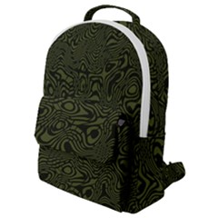 Army Green And Black Stripe Camo Flap Pocket Backpack (small) by SpinnyChairDesigns