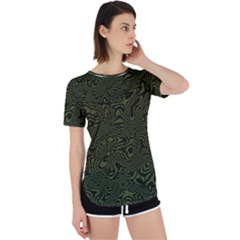 Army Green And Black Stripe Camo Perpetual Short Sleeve T-shirt by SpinnyChairDesigns