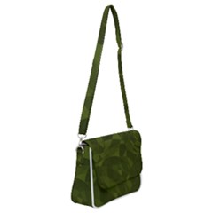 Army Green Color Pattern Shoulder Bag With Back Zipper by SpinnyChairDesigns