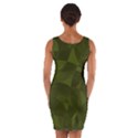 Army Green Color Pattern Wrap Front Bodycon Dress View2