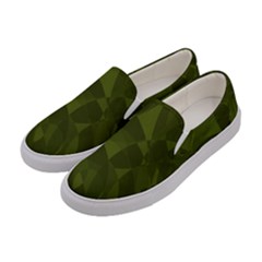 Army Green Color Pattern Women s Canvas Slip Ons by SpinnyChairDesigns