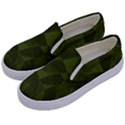 Army Green Color Pattern Kids  Canvas Slip Ons View2