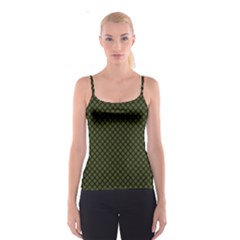 Army Green And Black Plaid Spaghetti Strap Top by SpinnyChairDesigns