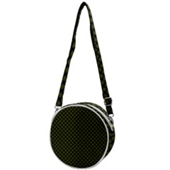 Army Green And Black Plaid Crossbody Circle Bag by SpinnyChairDesigns