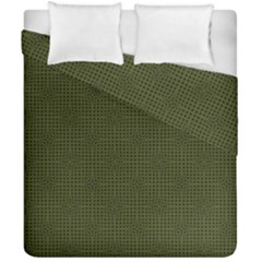 Army Green Color Polka Dots Duvet Cover Double Side (california King Size) by SpinnyChairDesigns