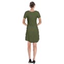 Army Green Color Polka Dots Short Sleeve V-neck Flare Dress View2