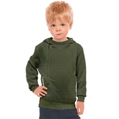 Army Green Color Polka Dots Kids  Hooded Pullover by SpinnyChairDesigns