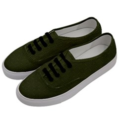 Army Green Color Polka Dots Men s Classic Low Top Sneakers by SpinnyChairDesigns