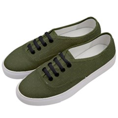 Army Green Color Polka Dots Women s Classic Low Top Sneakers by SpinnyChairDesigns