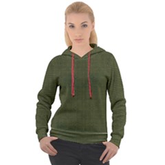 Army Green Color Polka Dots Women s Overhead Hoodie by SpinnyChairDesigns