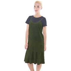 Army Green Color Polka Dots Camis Fishtail Dress by SpinnyChairDesigns