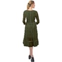 Army Green Color Polka Dots Ruffle End Midi Chiffon Dress View2