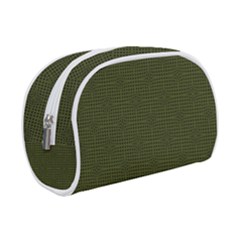 Army Green Color Polka Dots Makeup Case (small) by SpinnyChairDesigns