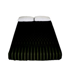 Army Green Black Stripes Fitted Sheet (full/ Double Size) by SpinnyChairDesigns